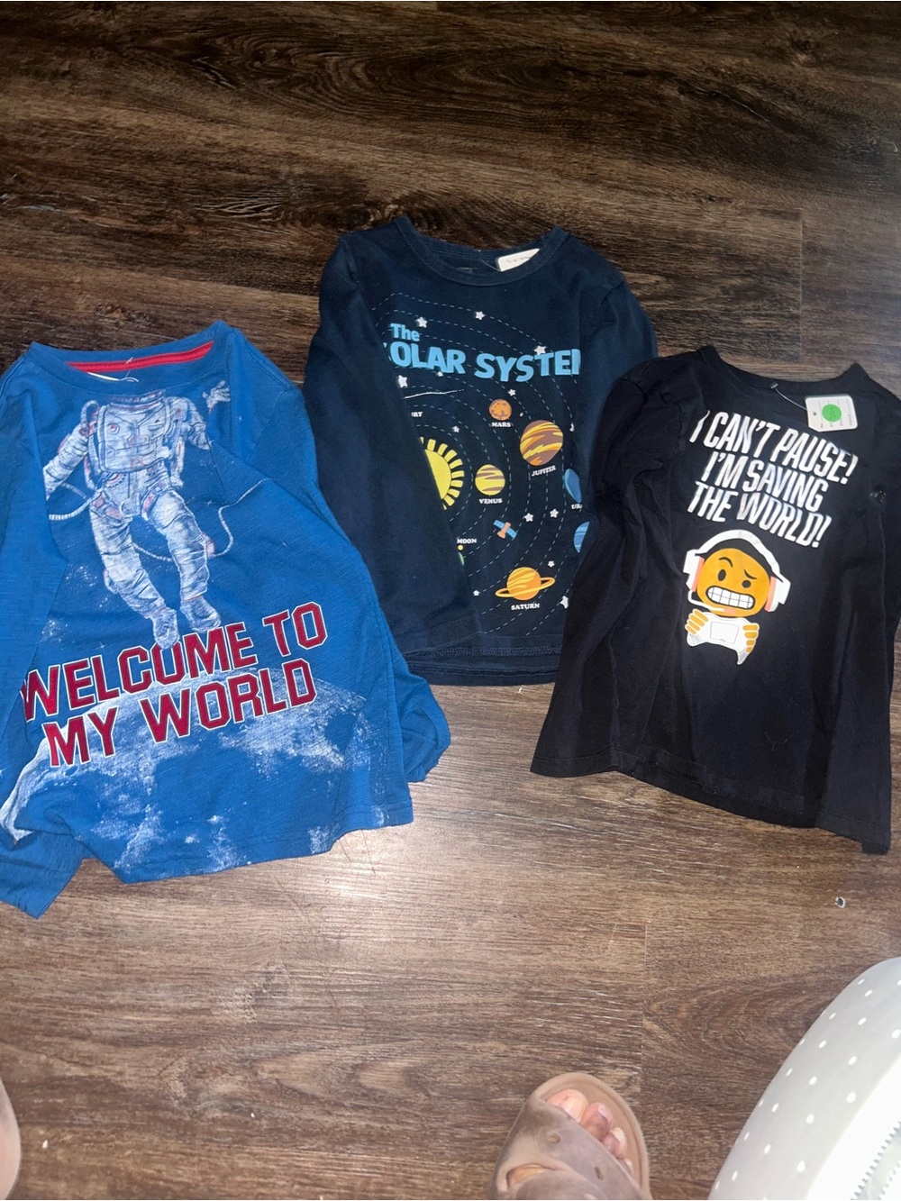 🌵2 for $15🌵 Boys' Space Graphic Long Sleeve Shirt - Blue/Black